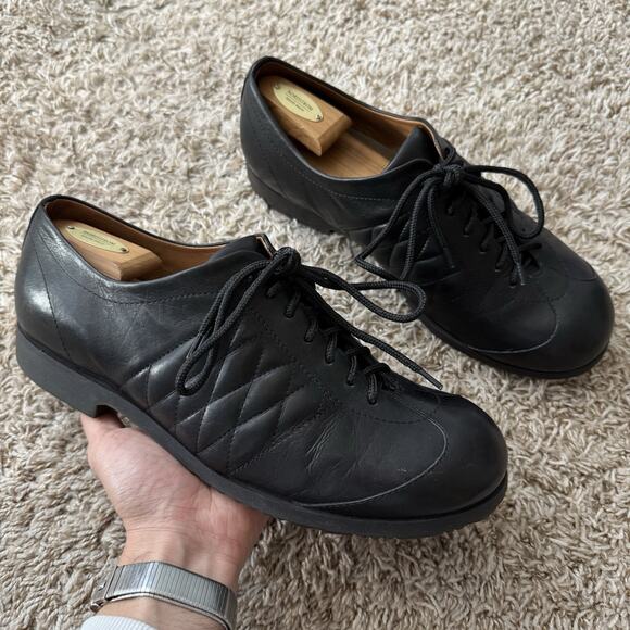 RARE Dries Van Noten Quilted Black Leather Dress Shoes Low Men’s Size 11.5 / 45